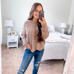 Pom Pom chenille sweater size S